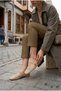 128-454 Knitwear Comfortable Soft Knitted Perforated Women's Ballerinas with Heel Cap - 3