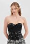 Women's Corset with Covered Bust and Underwire, Lace Detail on the Front