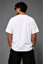 White Oversize Fit Cotton Los Angeles Speed Back Printed Relaxed Cut Unisex T-Shirt - 3