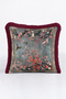Japanese Floral Pattern Peony Fringed Pillowcase - Far East Bohemian Gray Burgundy Tassel Throw Pillow Cover - 6