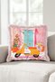 Vespa Floral Summer Pastel Fringe Pillowcase - Artistic Mediterranean Pink Tassel Throw Pillow Cover - 4