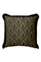 Luxurious Art Deco Geometric Pattern Fringed Pillow Cover - Elegant Gold Black Tassel Throw Pillow Cover - 4