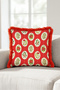 New Year Floral Living Room Decor Fringe Pillowcase - Christmas Bohemian Red Cream Tassel Throw Pillow Cover - 7