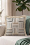 Striped Geometric Fringed Pillowcase - Patchwork Bohemian Mink Gray Cream Tassel Throw Pillow Cover - 7