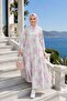 Women's Buttoned Modal Patterned Pink Dress