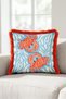 Sea Crab Design Fringed Pillowcase-Marin Bohemian Blue Orange Burgundy Tassel Throw Pillow Cover - 4