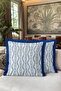 Ethnic Striped Marine Design Fringed Pillowcase - Mediterranean Blue Navy Blue Tasseled Throw Pillow Cover - 3