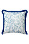 Sea Coral Design Fringed Pillowcase-Ocean-Inspired Blue Navy Tassel Throw Pillow Cover - 6