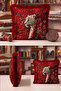 Tiger Design Exotic Leopard Figure Fringed Pillowcase-Ethnic Red Tassel Throw Pillow Cover - 6