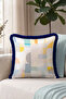 Geometric Abstract Patterned Fringed Pillow Cover - Color Block Bohemian Navy Blue Tassel Throw Pillow Cover - 5