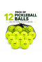 Pickleball Balls Pack of 12 – Outdoor Training & Match Balls – Durable Precision-Drilled Pickleballs – Neon Yellow - 2