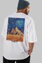 Pyramids Egypt White Oversize Country City Back Printed Unisex T-Shirt 100% Cotton Premium - 7