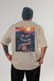 Great Wall of China 2 Beige Oversize Country City Back Printed Unisex T-Shirt 100% Cotton Premium - 2