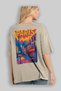 Paris France 3 Beige Oversize Country City Back Printed Unisex T-Shirt 100% Cotton Premium - 3