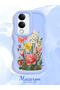 Vivo Y04 Compatible Case Camera Protector Blue Silicone Couple Phone Case Floral Pattern - 2