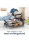 Beram Dish Drying Kitchen Rack, Stainless Steel 2 Tier Stand, Counter Organization with Drainboard, Utensil Holder, Rust-Resistant, Black - 4