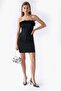 2175 Women's Chest Feather Detailed Strapless Mini Dress Black - 4