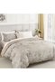 Khaki Double Duvet Cover Floral Bedding Set, Reversible Lightweight Leaves Duvet Cover Sets 3PCS with Zipper Closure (Double, 200x200cm) - 2