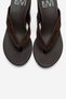 Pryon Brown Suede Genuine Leather Women's Flip-Flop Wedge Heeled Slippers - 2