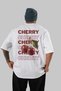 Cherry Oversize Back Printed White T-Shirt Unisex 100% Cotton Premium Design Streetwear - 2