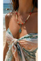 Natural Stone Turquoise Bohemian Design Necklace with Guitar Figure - 3