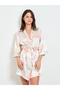 Peach Floral 3/4 Sleeve Robe