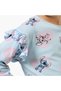 Crew Neck Long Sleeves T-shirt with Angel and Stitch Print - 4