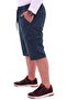Men's Oversized Jeans Suitable for Weight Ranges 115-176 Kg, Lycra Long Jeans with Cargo Pockets Below the Knee, Capri Navy Blue - 2