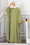 Ceyda Tesettür Abaya Oil Green - 3