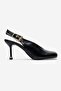 Flaris Black Leather Women's Heeled Shoes - 4