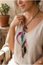Handmade Colorful Feather and Bead Detailed Special Design Authentic Long Necklace - 2