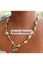 Luxury Special Design Sea Shell Eye Evil Eye Beaded Starry Stone Steel Gold Gold Necklace - 4