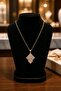 Luxurious Figured Statement Necklace with Zircon Stones - 2