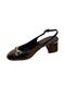 312518 Gold Buckle Square Heeled Open Back Shoes'Heel 6 cm' - 6
