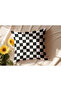 Black and White Square Patterned Pillow, Gift - 2