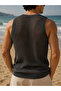 Sifu Men's Summer Mesh Knitwear Undershirt Thin Knit Crew Neck Comfortable Fit Black Beach and Daily Use - 5