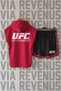 Ufc Front and Back Printed Zero Sleeve Hooded Sports Tshirt and Custom Jersey Fabric Sports Shorts