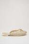 Women's Gold Hand Knitted Ribbon Straw Look Comfortable Daily Slippers Seferit - 3