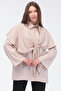 -Double Tunic with Cape Buckle Fastening at the Waist, Modal Woven Fabric