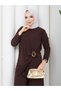 Sandy Fabric Buckle Double Suit – Comfortable Fit Wide-Legged Hijab Suit – 4 Color Options - 5