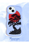 iPhone 15 Compatible Case with Camera Protector Blue Silicone Couple Phone Case Tree Pattern - 2