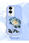 Vivo Y19S Compatible Case Camera Protector Blue Silicone Couple Phone Case Floral Pattern - 2