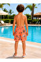 17207Boy's Pool Shorts Surf Patterned Quick Dry Flexible Elastic Lace-Up Sea and Beach Shorts - 5