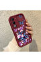 Oppo A5 5g Compatible Case Camera Protector Claret Red Silicone Couple Phone Case Butterfly Pattern - 3
