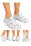 Women's White 100% Genuine Leather Inside and Out Laser Cut Lace-Up Casual Shoes – Lightweight, Breathable, Comfortable Sole - 3