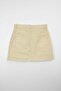 Women's 100% Cotton High Waist Yellow Mini Jean Skirt - 3