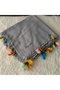 Handmade Rainbow Spring Beaded Crochet Border Writing Edge Cheesecloth Yemeni Dowry Bag Circle