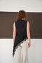 Zero Sleeve Hem Lace V-Neck Blouse - Black |   D2993 - 5