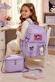 Girl's Lilac Kuromi 2-Piece School Bag Set with Accessories - Backpack, Thermo Lunch Bag