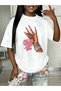 Clock That Tea Printed Streetwear Style Printed Oversize Crew Neck Summer T-Shirt - 2